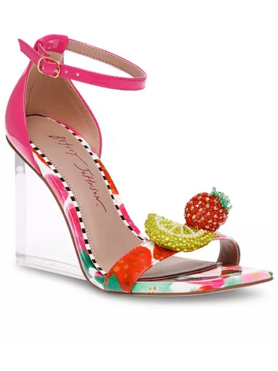 Betsey Johnson Shoes - Betsey Johnson Harlem Fruit Vinyl Lucite Wedge Sandals -Two-Piece Style-Size 11